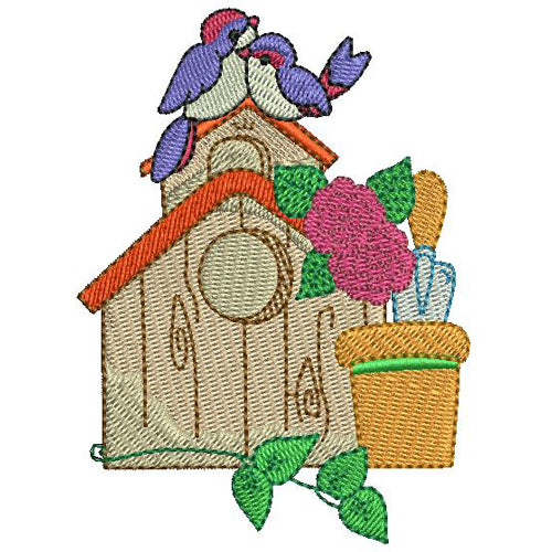 Machine Embroidery Designs - Spring Time Birdhouses (1) - Threadart.com