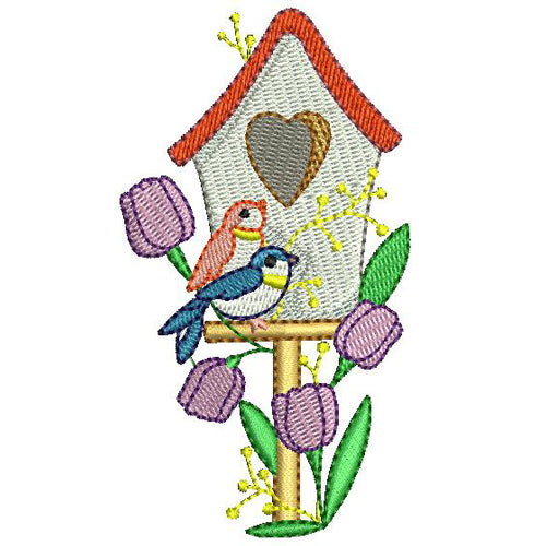 Machine Embroidery Designs - Spring Time Birdhouses (1) - Threadart.com