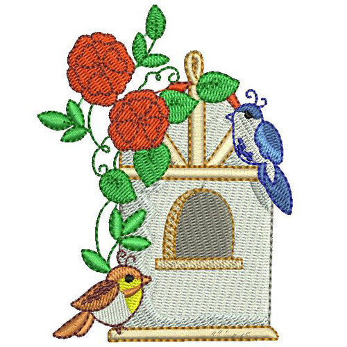 Machine Embroidery Designs - Spring Time Birdhouses (1) - Threadart.com
