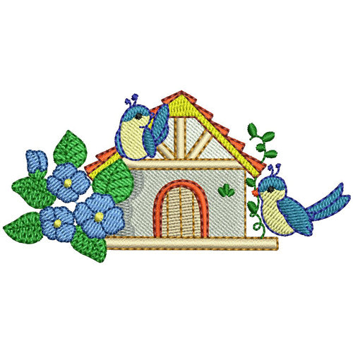 Machine Embroidery Designs - Spring Time Birdhouses (1) - Threadart.com