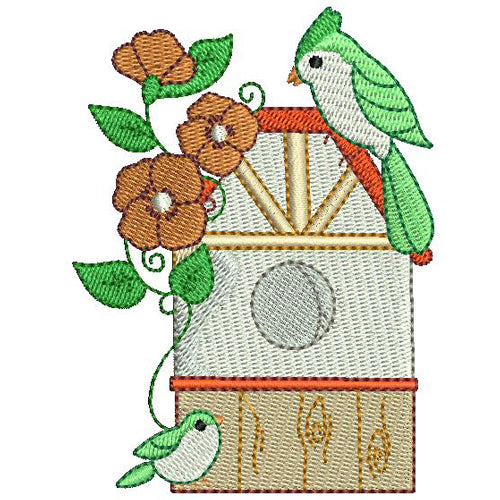 Machine Embroidery Designs - Spring Time Birdhouses (1) - Threadart.com
