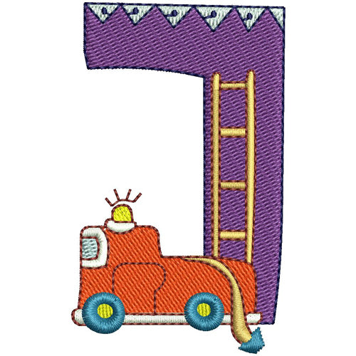 Machine Embroidery Designs - Transportation Alphabet(1) - Threadart.com