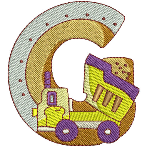 Machine Embroidery Designs - Transportation Alphabet(1) - Threadart.com