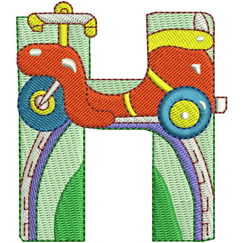 Machine Embroidery Designs - Transportation Alphabet(1) - Threadart.com