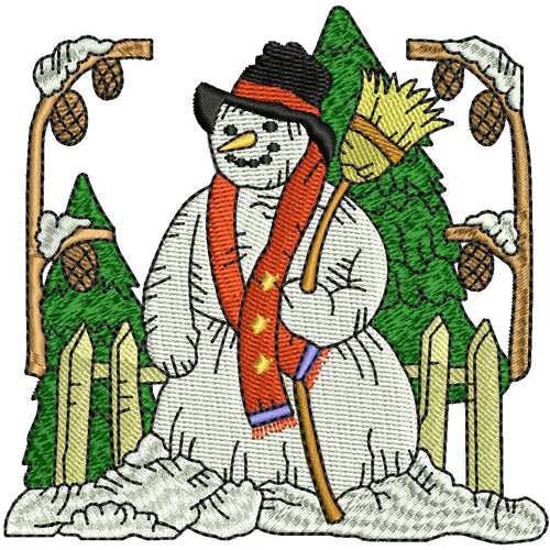 Machine Embroidery Designs - Snowman (3) - Threadart.com