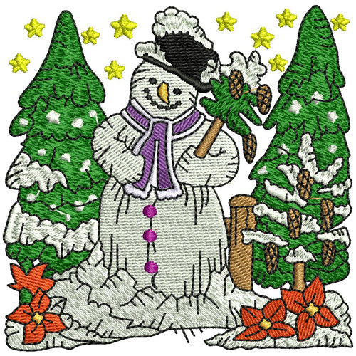 Machine Embroidery Designs - Snowman (3) - Threadart.com