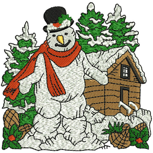 Machine Embroidery Designs - Snowman (3) - Threadart.com