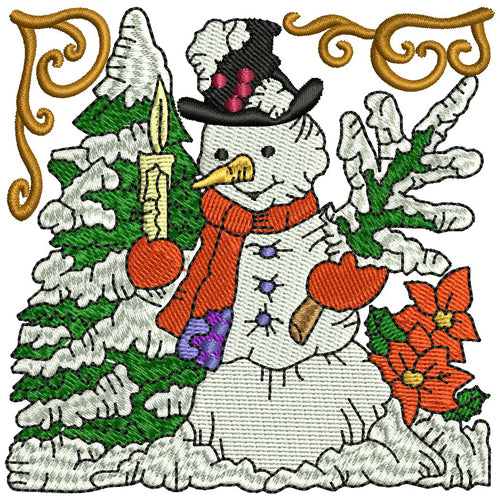 Machine Embroidery Designs - Snowman (3) - Threadart.com