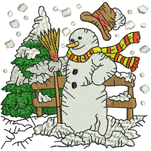 Machine Embroidery Designs - Snowman (3) - Threadart.com