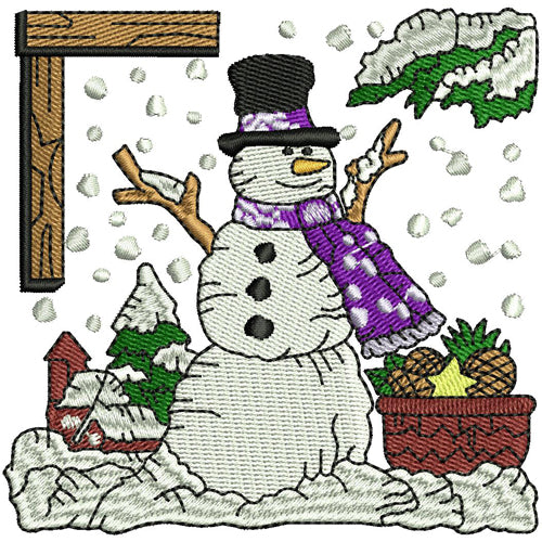 Machine Embroidery Designs - Snowman (3) - Threadart.com