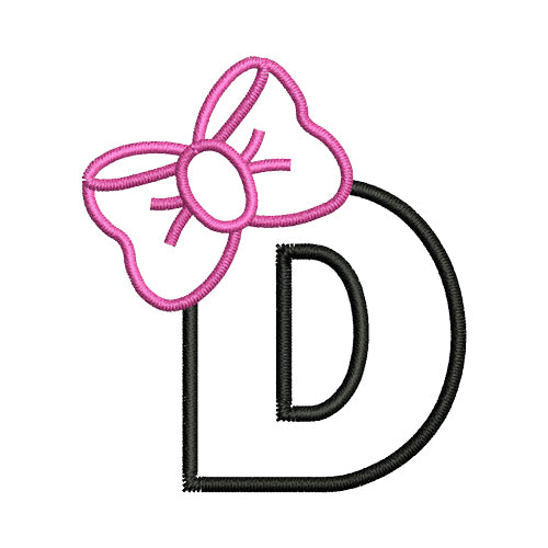 Machine Embroidery Designs - Bow Alphabet (1) - Threadart.com