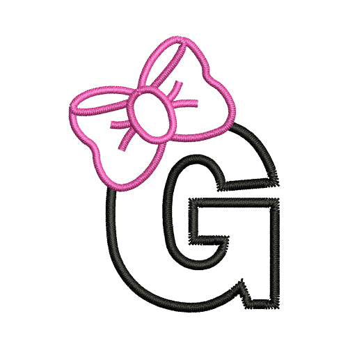 Machine Embroidery Designs - Bow Alphabet (1) - Threadart.com
