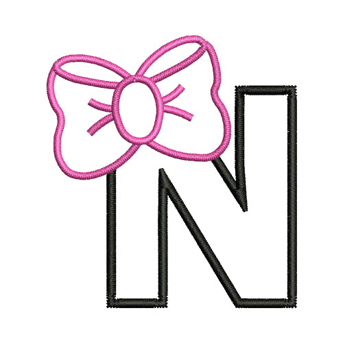 Machine Embroidery Designs - Bow Alphabet (1) - Threadart.com