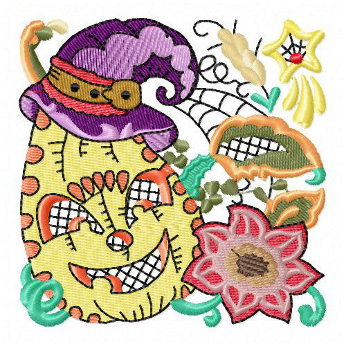 Machine Embroidery Designs - Jacobean Pumpkins (1) - Threadart.com