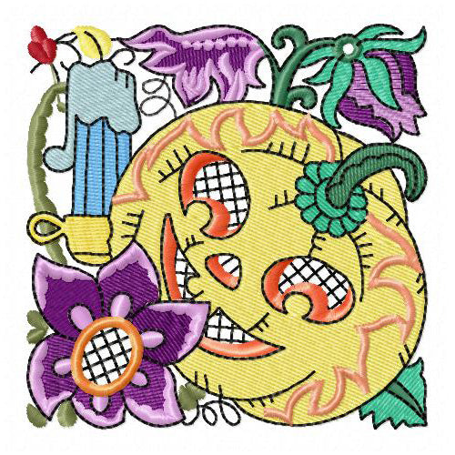 Machine Embroidery Designs - Jacobean Pumpkins (1) - Threadart.com