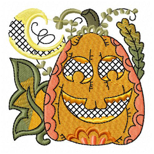 Machine Embroidery Designs - Jacobean Pumpkins (1) - Threadart.com