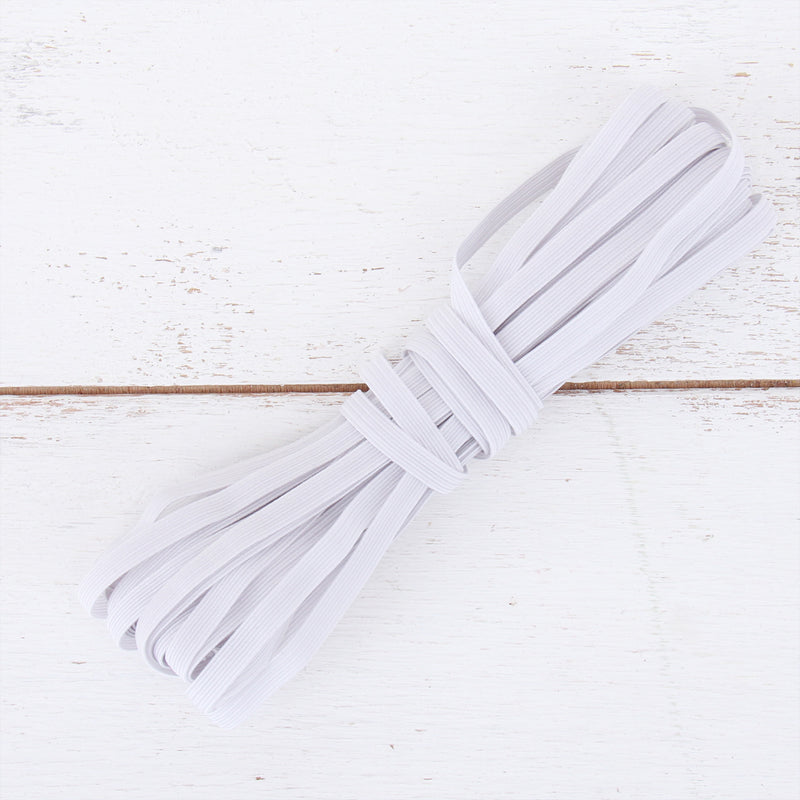 1/4" White Elastic - 10 Yard Roll - Threadart.com