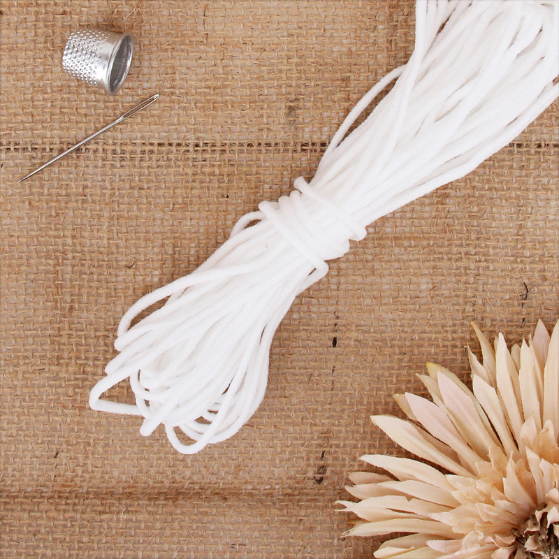 1/8" White Elastic - 10 Yard Roll - Threadart.com