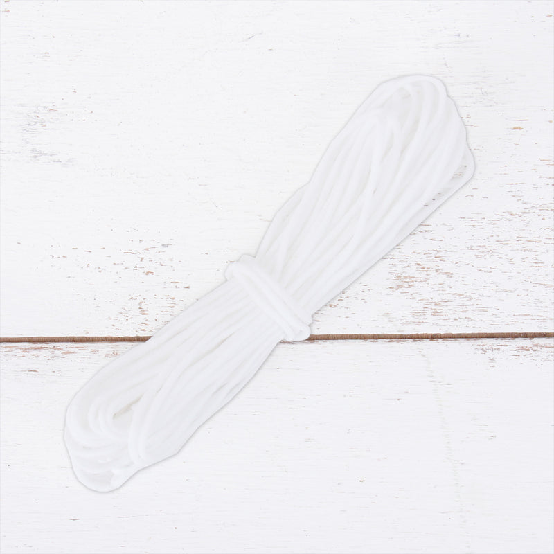 1/8" White Elastic - 10 Yard Roll - Threadart.com