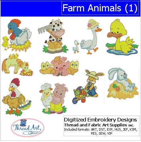 Machine Embroidery Designs - Farm Animals(1) - Threadart.com