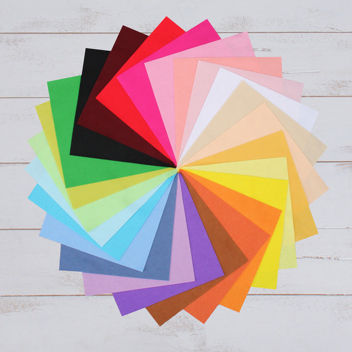 Premium Felt Fabric Variety Pack - 25 Different Colors 12 x 12 Sheet —