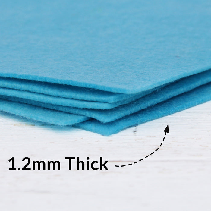 Aqua Felt 12" x 10 Yard Roll - Soft Premium Felt Fabric - Threadart.com