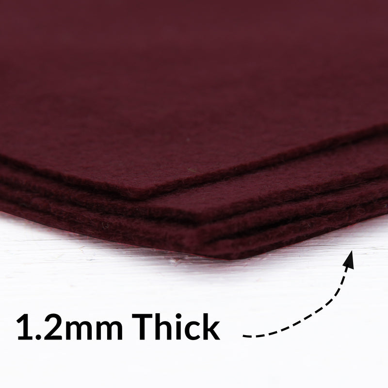 Burgundy Felt By The Yard - 36" Wide - Soft Premium Felt Fabric - Threadart.com