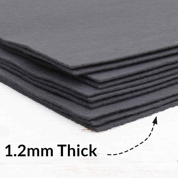 Dark Grey Felt 12" x 10 Yard Roll - Soft Premium Felt Fabric - Threadart.com