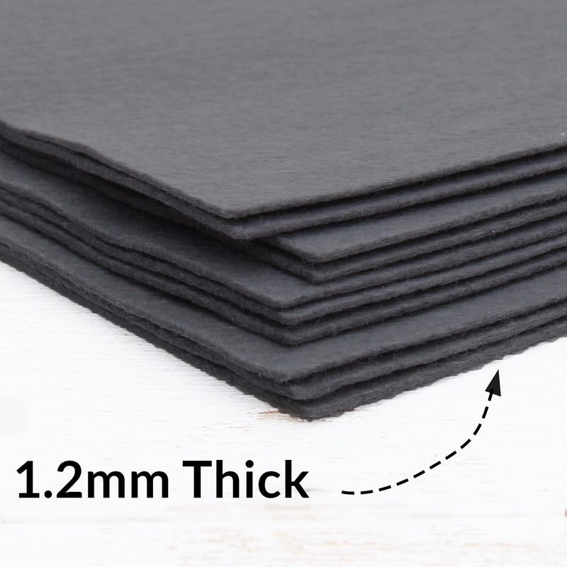 Dark Grey Felt By The Yard - 36" Wide - Soft Premium Felt Fabric - Threadart.com