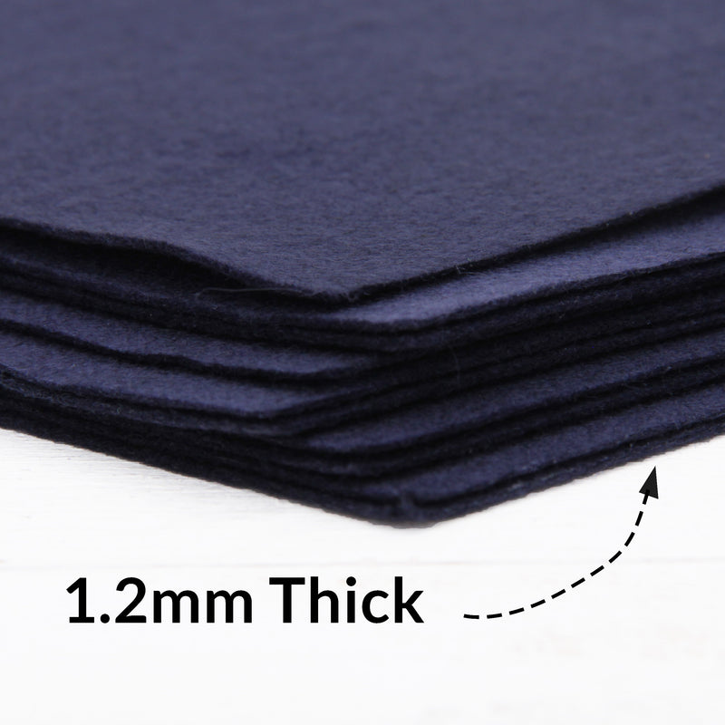 Dark Navy Felt By The Yard - 36" Wide - Soft Premium Felt Fabric - Threadart.com