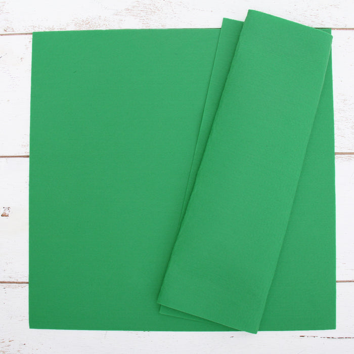 Green Felt Collection 12 Sheets of Green Wool Blend Felt Felt