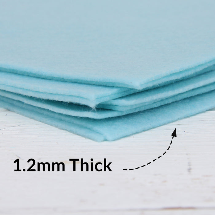 Light Aqua Felt 12" x 10 Yard Roll - Soft Premium Felt Fabric - Threadart.com
