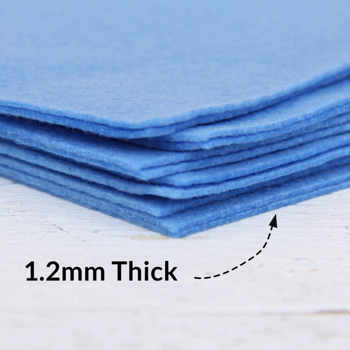 Light Blue Felt 12" x 10 Yard Roll - Soft Premium Felt Fabric - Threadart.com