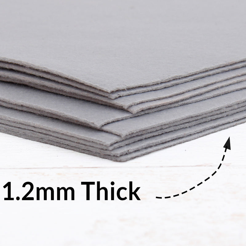 Light Grey Felt By The Yard - 36" Wide - Soft Premium Felt Fabric - Threadart.com