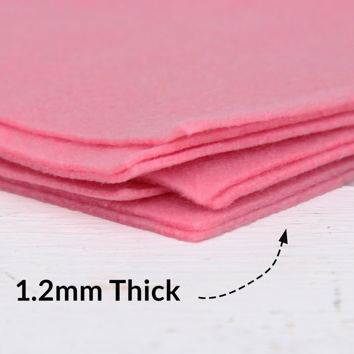 Pink Felt 12" x 10 Yard Roll - Soft Premium Felt Fabric - Threadart.com