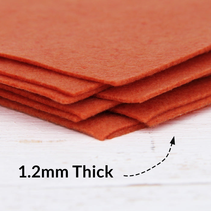 Rust Felt 12" x 10 Yard Roll - Soft Premium Felt Fabric - Threadart.com