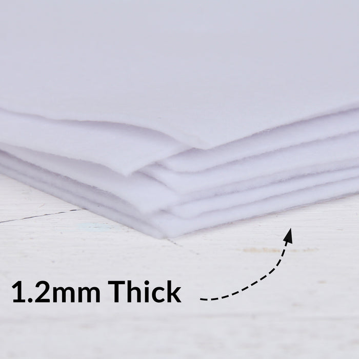 Threadart White Felt 12 x 10 Yard Roll - Soft Premium Felt Fabric