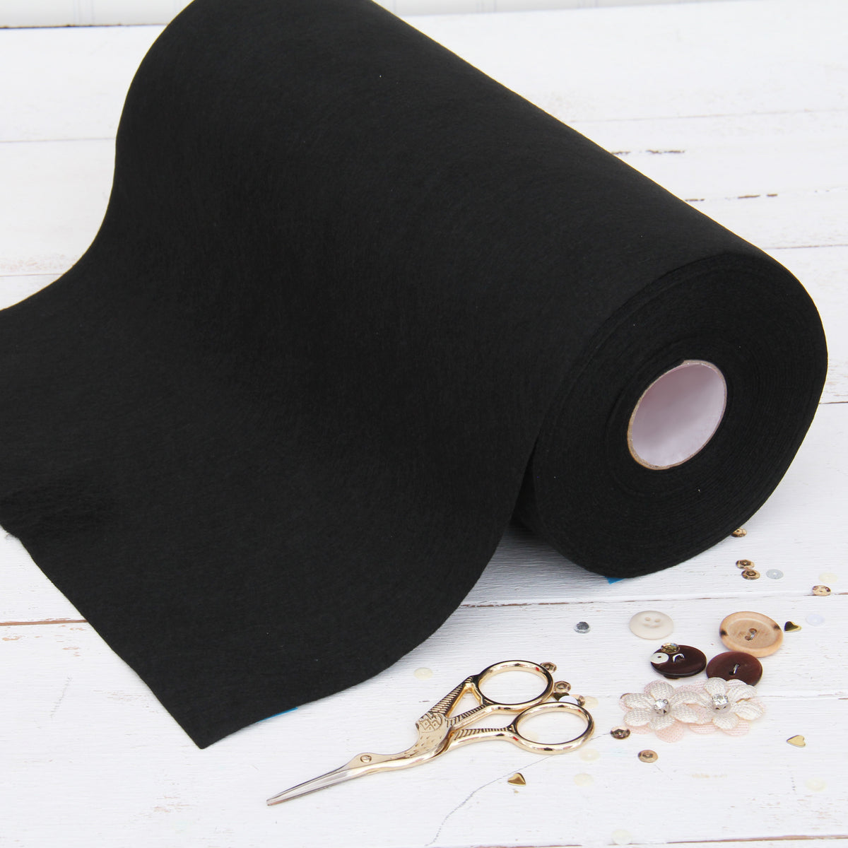 Black Felt 12 x 10 Yard Roll - Soft Premium Felt Fabric —