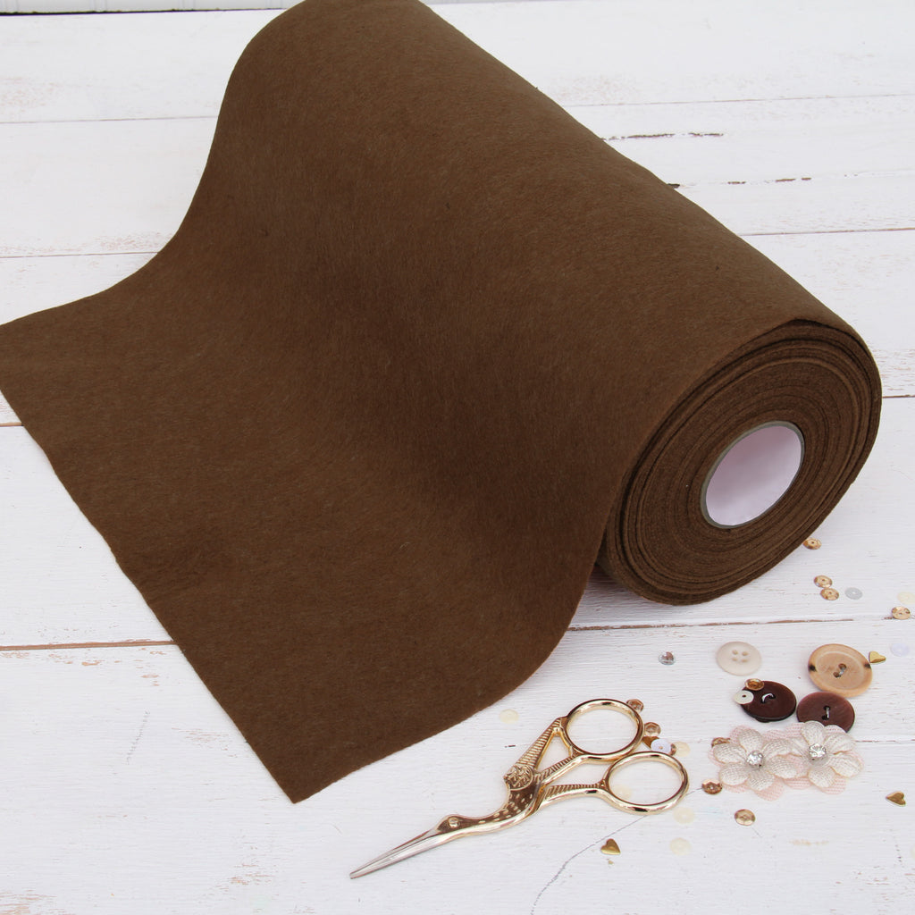 Brown Felt 12 x 10 Yard Roll - Soft Premium Felt Fabric