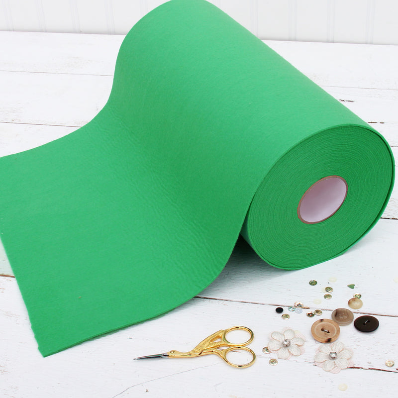 Kelly Green Felt 12" x 10 Yard Roll - Soft Premium Felt Fabric - Threadart.com