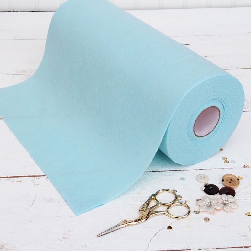 Light Aqua Felt 12" x 10 Yard Roll - Soft Premium Felt Fabric - Threadart.com