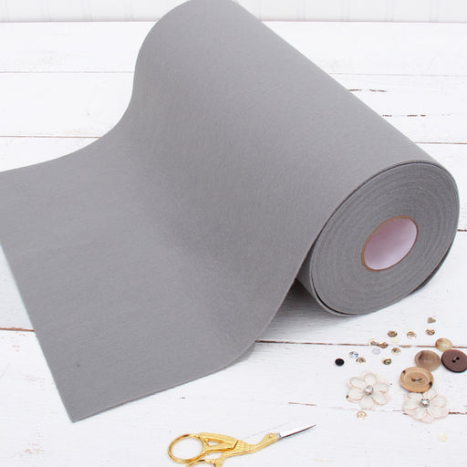 Light Grey Felt 12" x 10 Yard Roll - Soft Premium Felt Fabric - Threadart.com