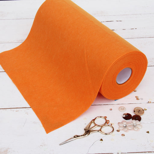 Threadart Premium Felt Roll - 12 inch x 10yd - Orange | Soft Wool-Like Feel | 1.2mm Thick for DIY Crafts, Sewing, Crafting Projects | Compatible with