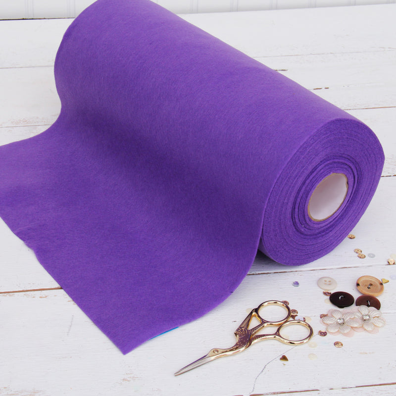 Purple Felt 12" x 10 Yard Roll - Soft Premium Felt Fabric - Threadart.com