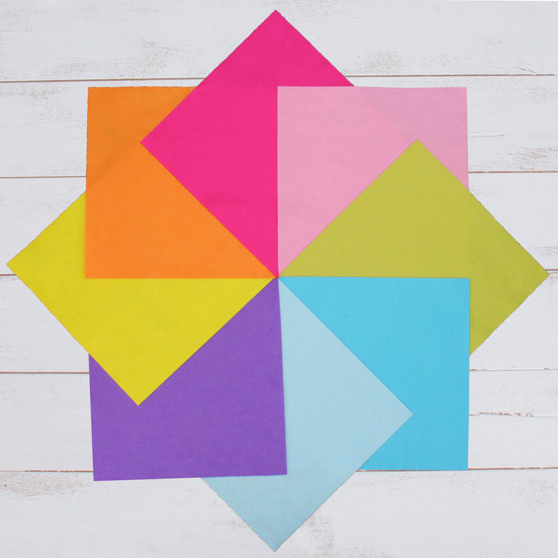 Premium Felt Fabric Variety Pack - 8 Different Confetti Colors - 12" x 12" Sheets - Threadart.com