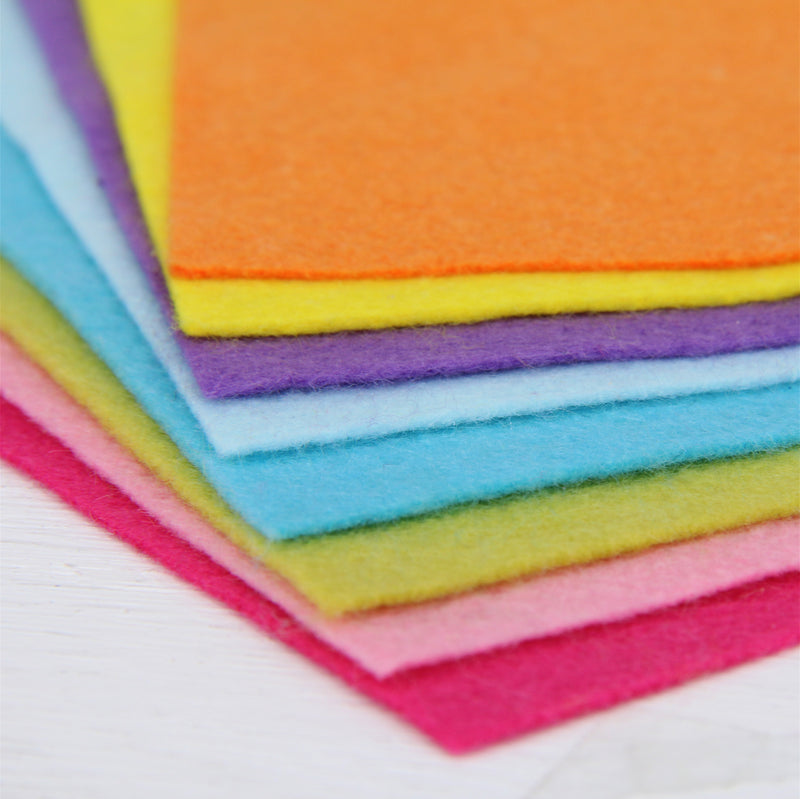 Premium Felt Fabric Variety Pack - 8 Different Confetti Colors - 12" x 12" Sheets - Threadart.com