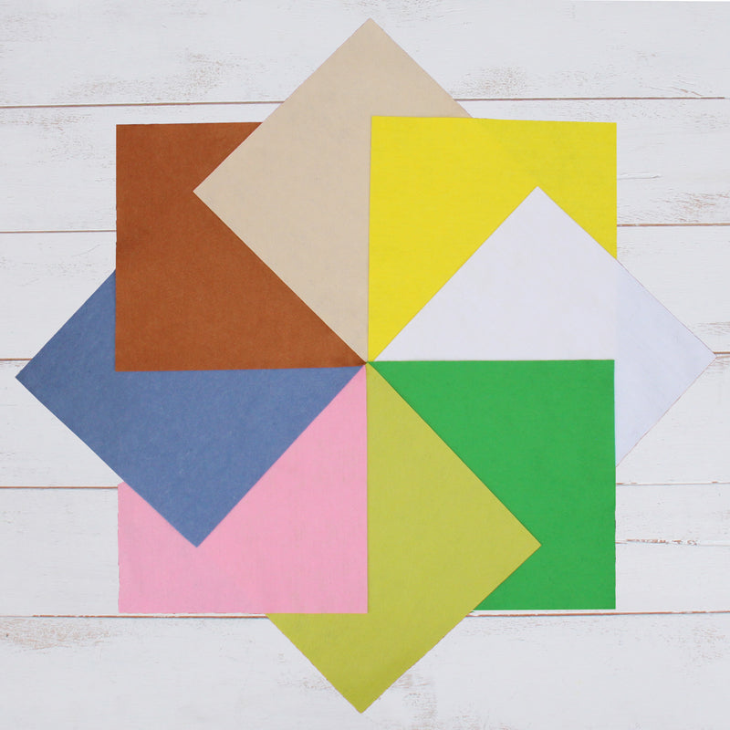 Premium Felt Fabric Variety Pack - 8 Different Flower Garden Colors - 12" x 12" Sheets - Threadart.com
