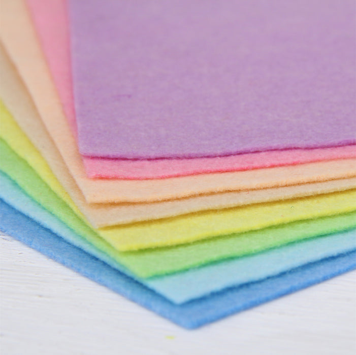 Premium Felt Fabric Variety Pack - 8 Different Frostings Colors - 12" x 12" Sheets - Threadart.com
