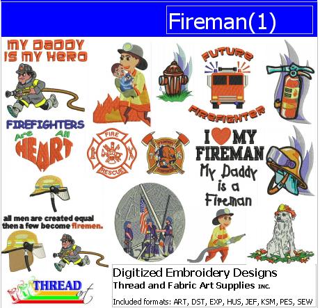 Machine Embroidery Designs - Fireman(1) - Threadart.com