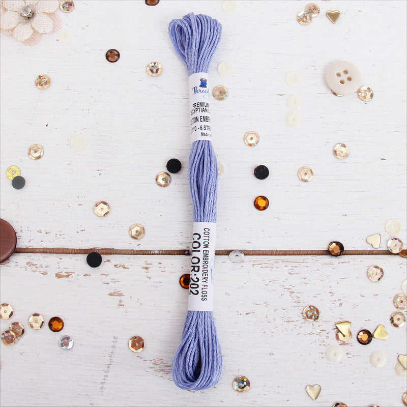 Light Blue Premium Cotton Embroidery Floss - Six Strand Thread - No. 202 - Threadart.com